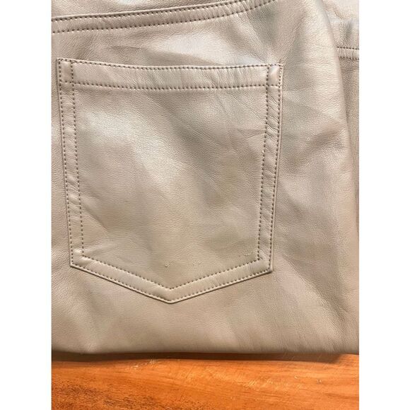 Black Tape Faux Leather Straight Leg Pants Taupe Small - Picture 11 of 12